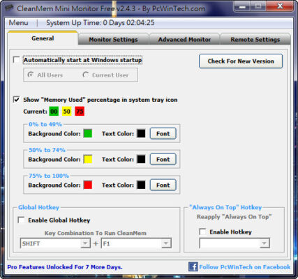 CleanMem 2.5 Portable 免安裝 自動清理記憶體
