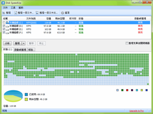 Disk SpeedUp 5.0 Portable 免安裝 免費磁盤碎片整理