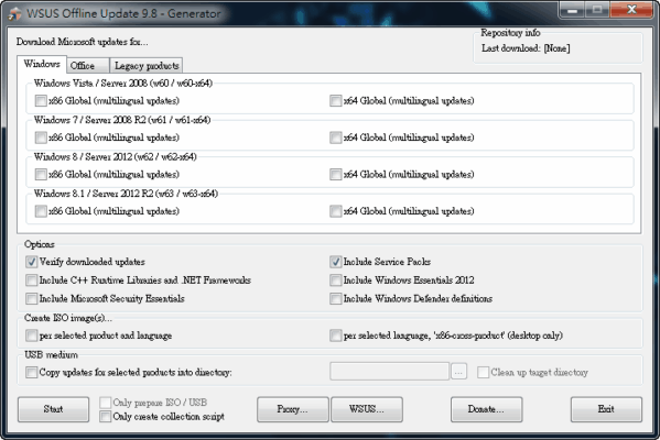 WSUS Offline Update 下載所有微軟更新檔案