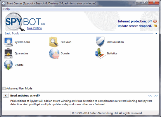 Spybot – Search & Destroy 2.4 Portable 免安裝  免費惡意程式/木馬防護軟體