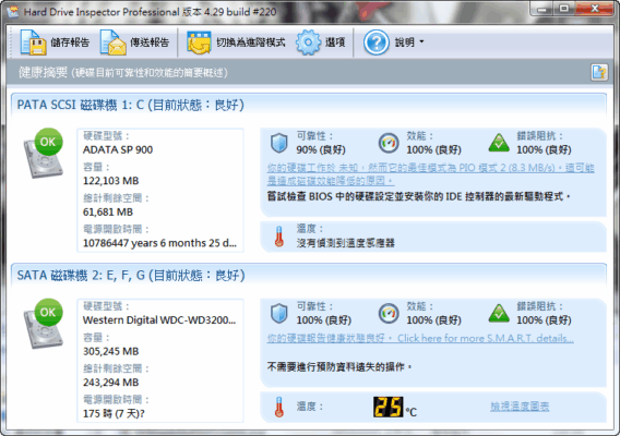 Hard Drive Inspector Pro 4.29 Portable 監控硬碟狀況