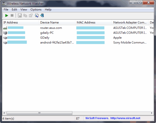 Wireless Network Watcher 查看誰連到我的網路(WIFI)